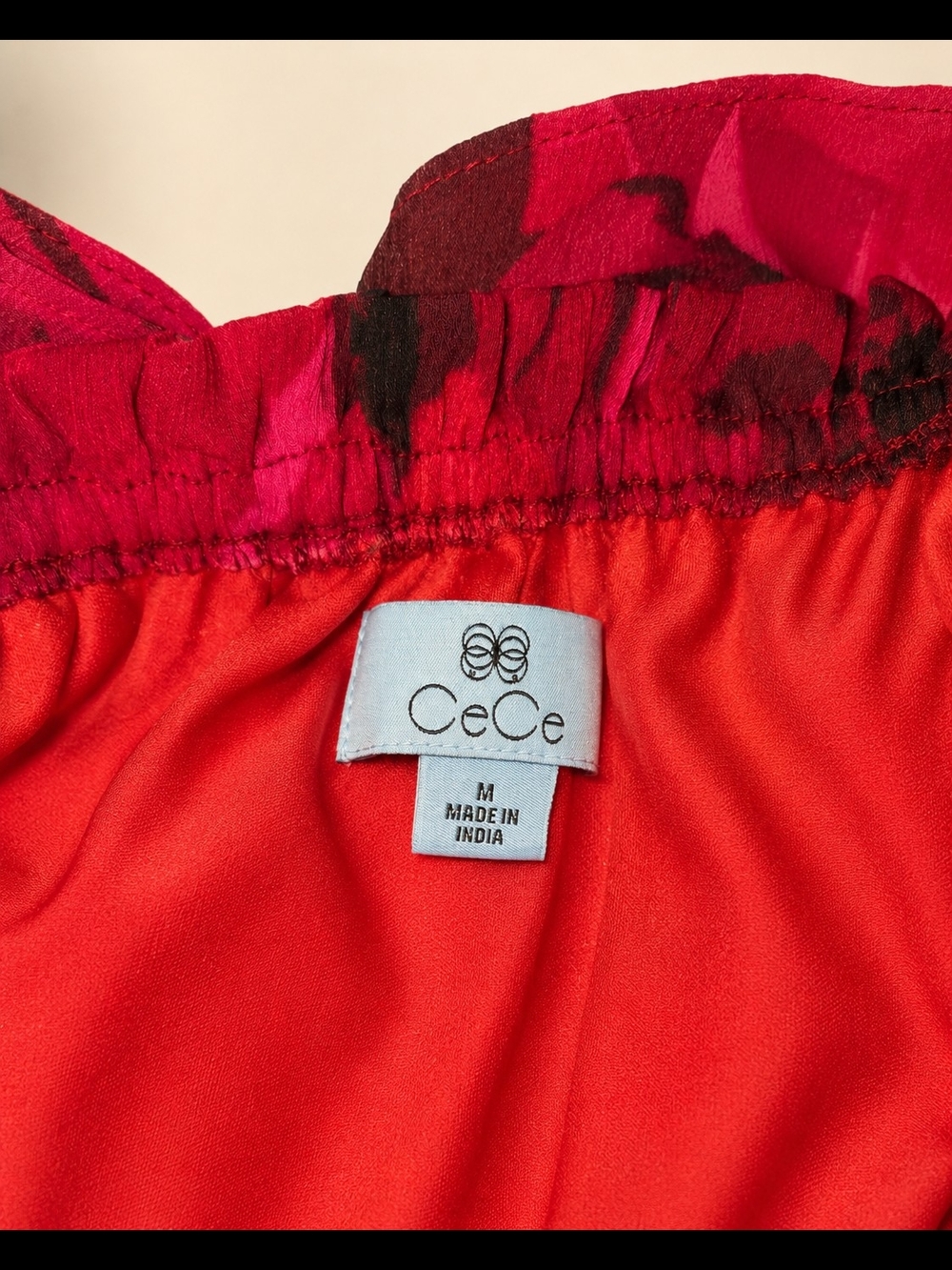 CeCe Fuchsia Floral Off-Shoulder Blouse, Size M - Picture 9 of 9